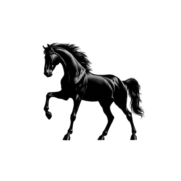 Un vettore di silhouette di cavallo realistico
