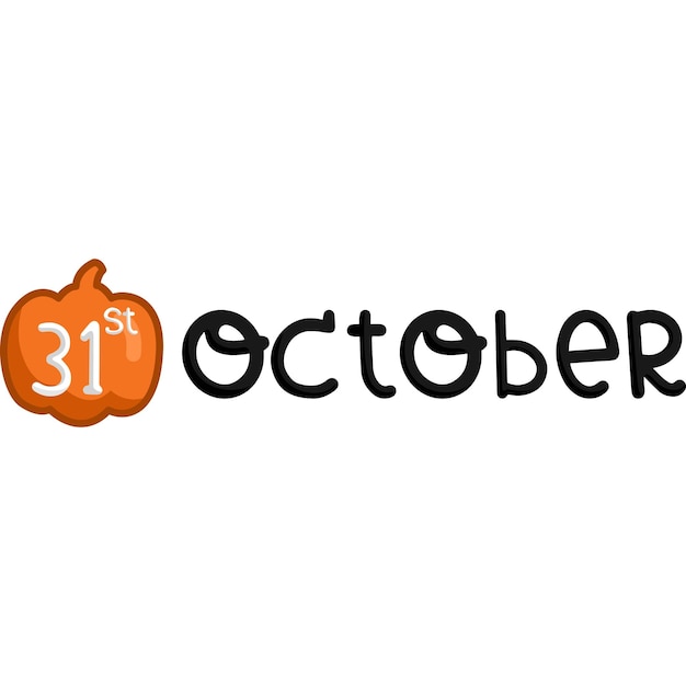 un vettore di una tipografia del 31 ottobre in bianco e nero