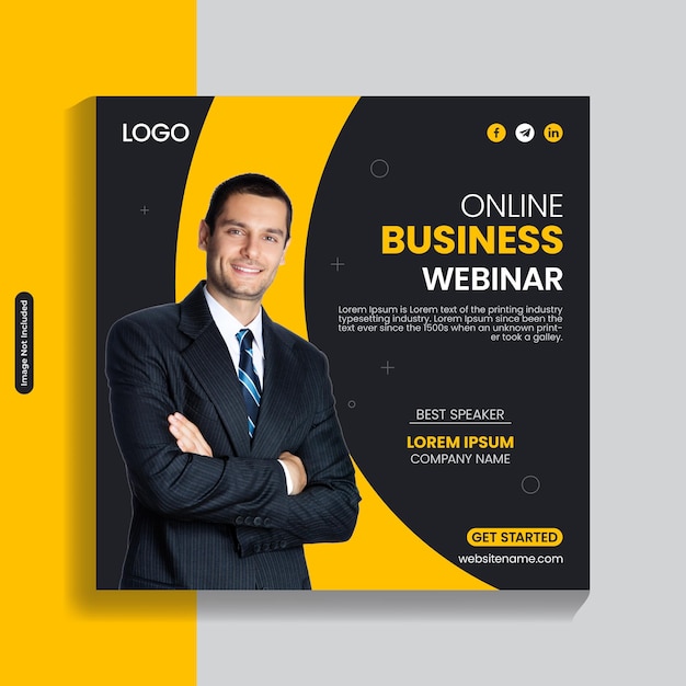 Un webinar aziendale che dice webinar aziendale online.