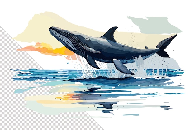 Una balena che salta fuori dall'acqua