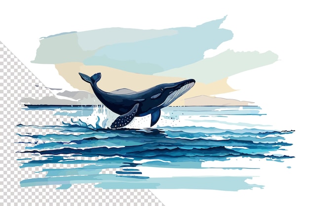 Una balena nell'oceano, disegno, disegno, illustrazione, acqua, balena, acqua, sfondo HD