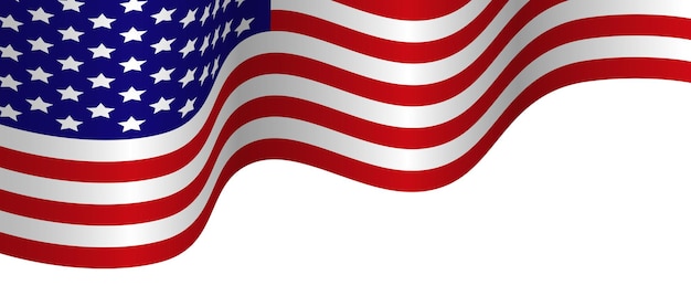 Una bandiera americana sventolata Banner per il Giorno dell'Indipendenza 4 luglio Memorial Veterans Day libertà