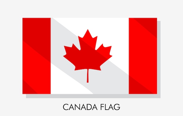 Una bandiera canadese con una foglia d'acero su di esso e illustrazione vettoriale della bandiera del Canada