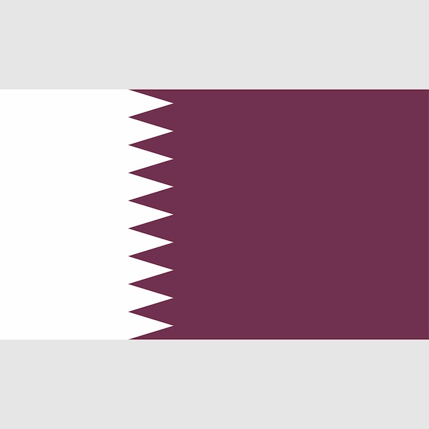 Una bandiera del qatar con una bandiera bianca che dice qatar
