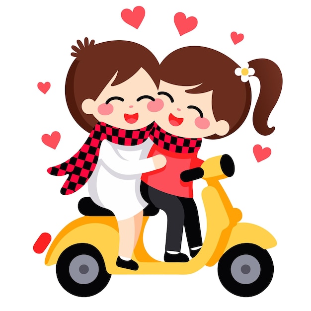 Una bella coppia su uno scooter