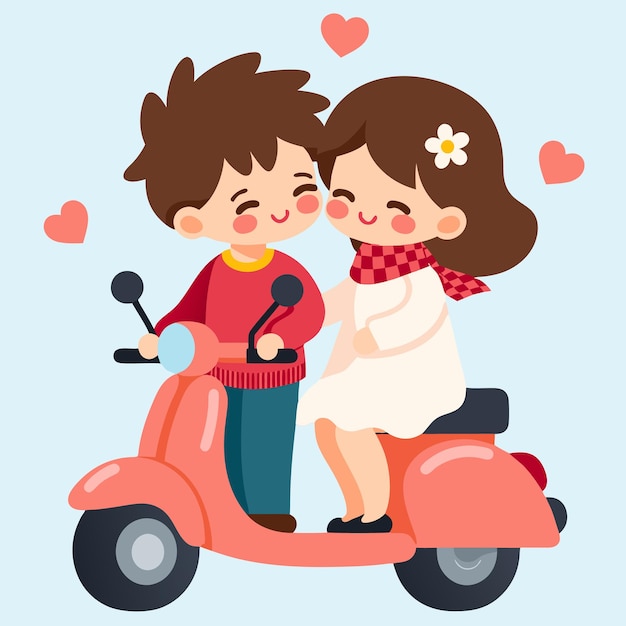 Una bella coppia su uno scooter