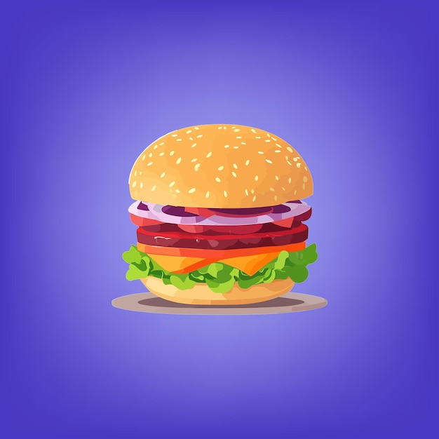 Una bella illustrazione vettoriale dell'hamburger.