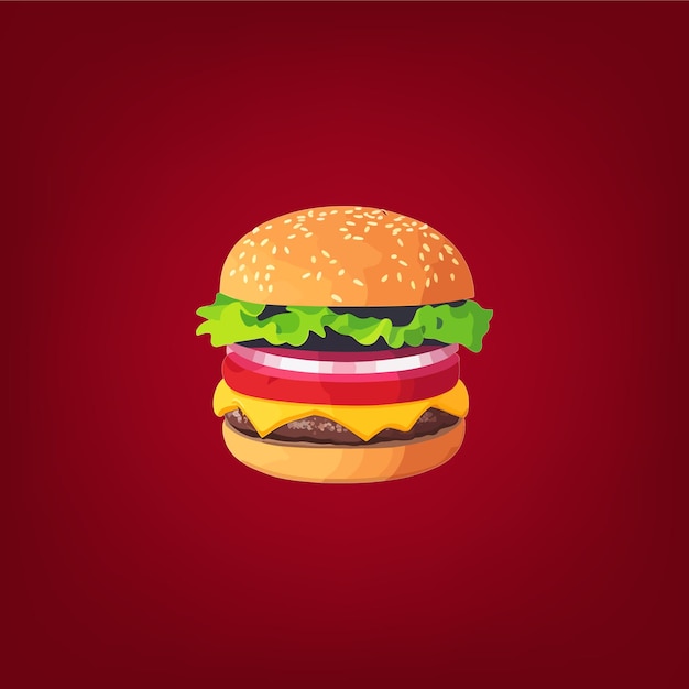 Una bella illustrazione vettoriale dell'hamburger.