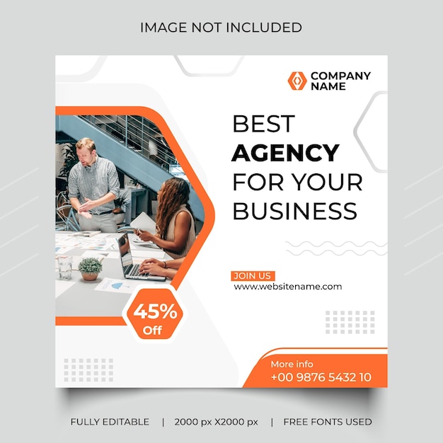 Una brochure per un articolo intitolato la migliore agenzia per il tuo business.