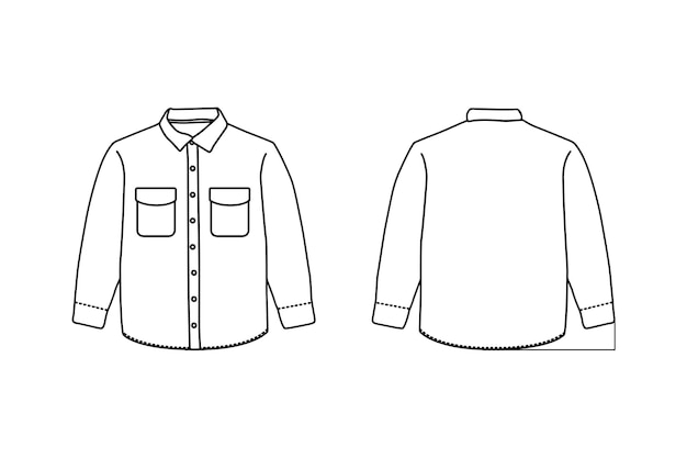 Una camicia con una tasca e una camicia sopra.