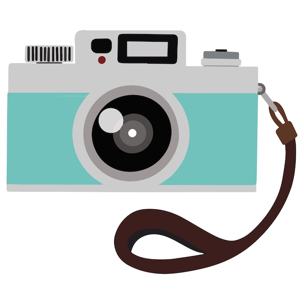 Una caricatura vettoriale di una macchina fotografica d'epoca.