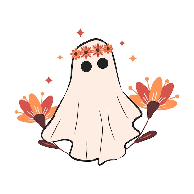Una carina illustrazione di fantasmi di Halloween