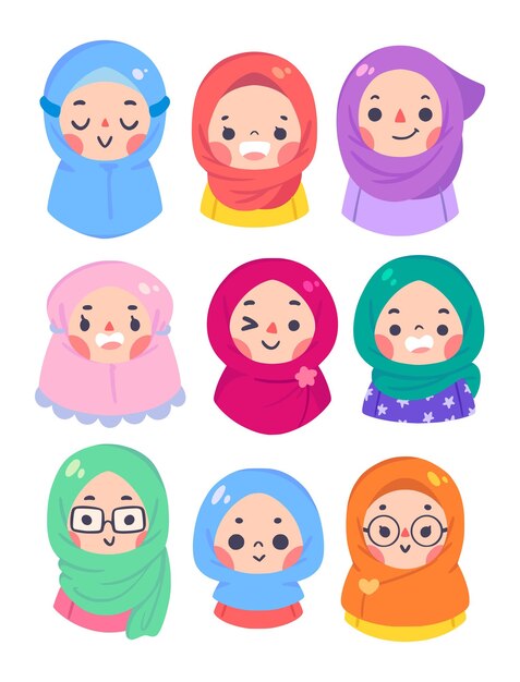 Una carina illustrazione vettoriale per bambini islamici