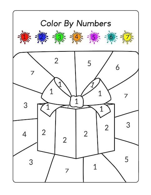 una carta con un regalo con le parole colore di colore