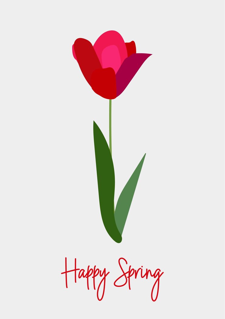 Vettore una cartolina tulp rossa