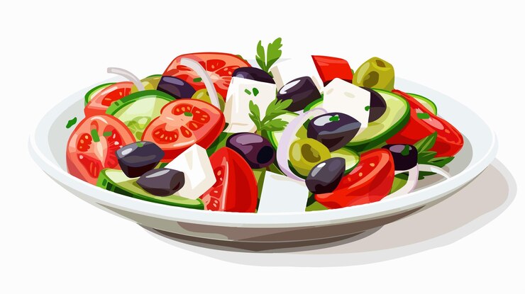 Vettore una ciotola di verdure affettate tra cui cetriolo cetriolo e cetriolo