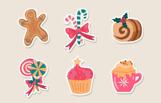 una collezione di biscotti di Natale con un'immagine di un biscotto di Natale in cima