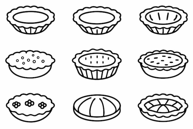 una collezione di cupcake con disegni diversi e uno sfondo bianco
