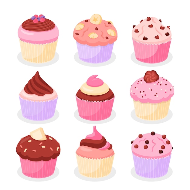 Una collezione di cupcakes con gusti diversi