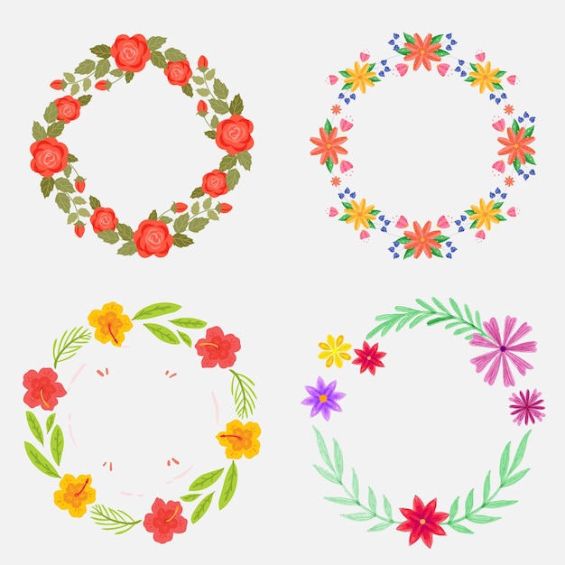una collezione di fiori colorati e un cerchio con le parole no su di esso