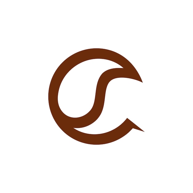 Una combinazione di alfabeti con caffè o chicchi di caffè con un colore di base marrone per il logo design