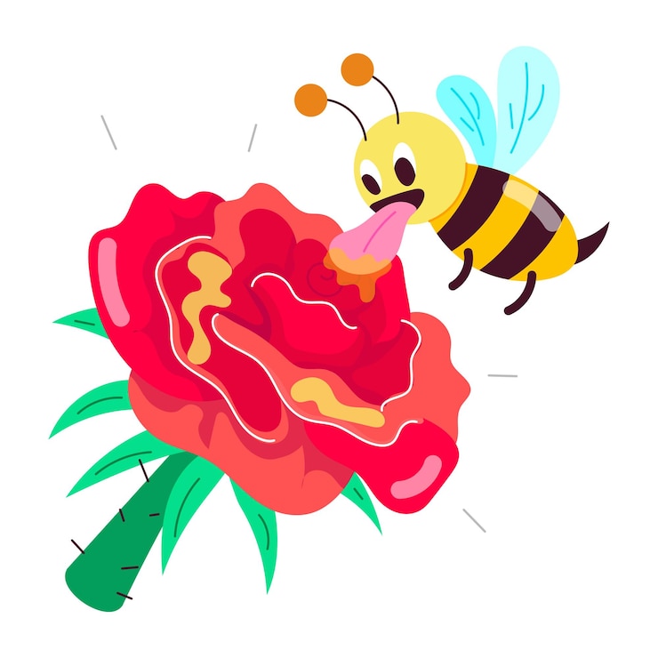 Vettore una comoda collezione di adesivi dei cartoni animati rose
