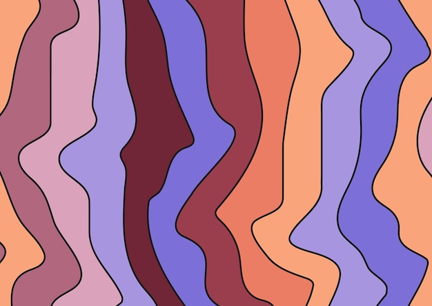 Una composizione colorata di linee sinuose linee curve colorate con larghezze variabili modello per le texture di sfondo e il design creativo
