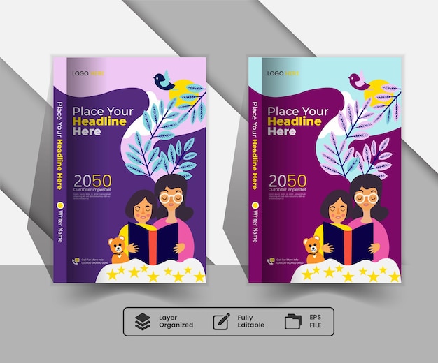una copertina di libro colorata con uno sfondo viola e una donna che legge il tuo libro