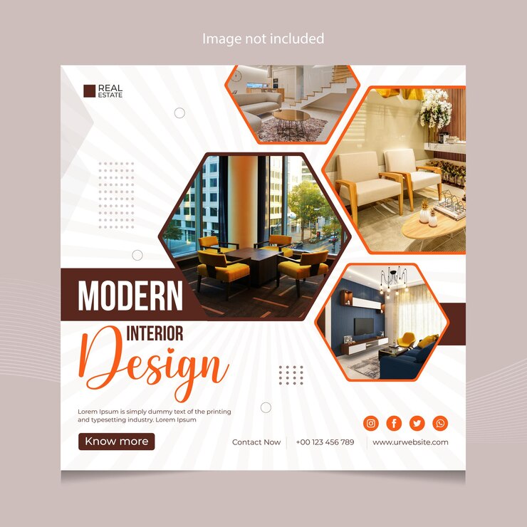 Vettore una copertina di una rivista per l'interior design moderno.