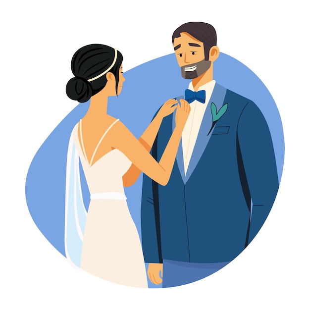 Una coppia felice il giorno del loro matrimonio