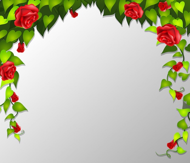 Una cornice di rose rosse