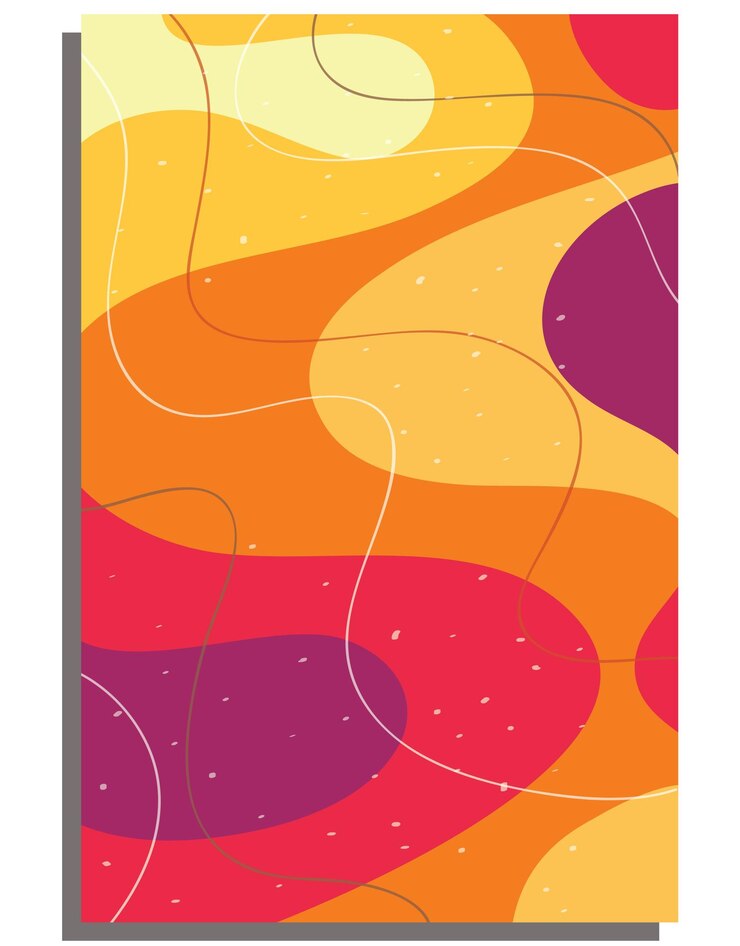 Una cover per telefono colorata con turbinii gialli e arancioni.