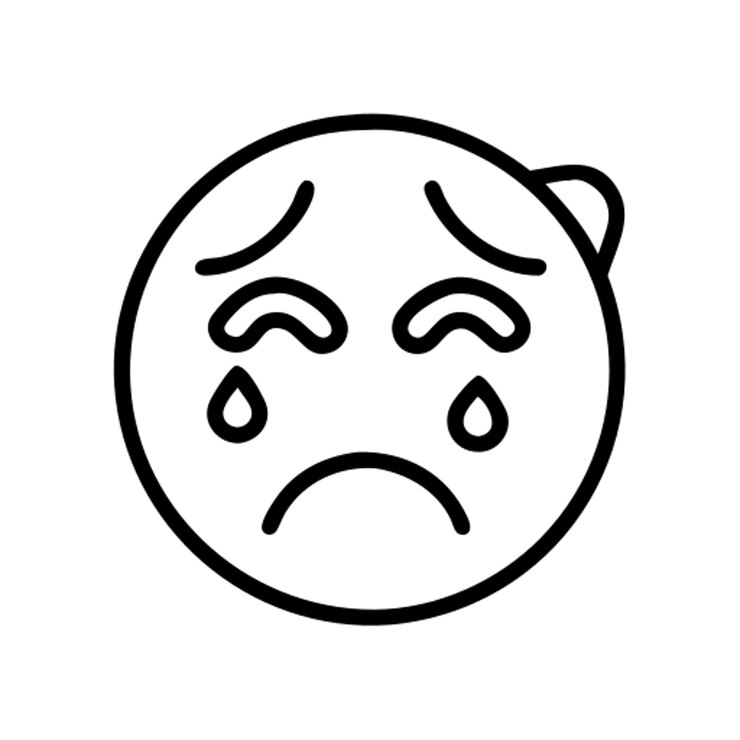 Vettore una dame algo triste icon outline
