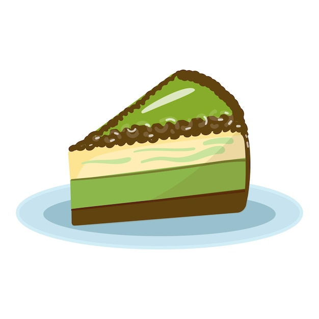 Una deliziosa fetta di cheesecake al tè verde.