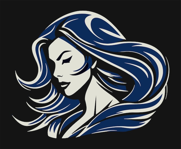 Una donna con i capelli lunghi e gli occhi azzurri.