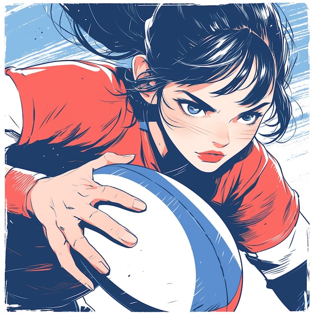 Una donna gallese sta giocando a rugby