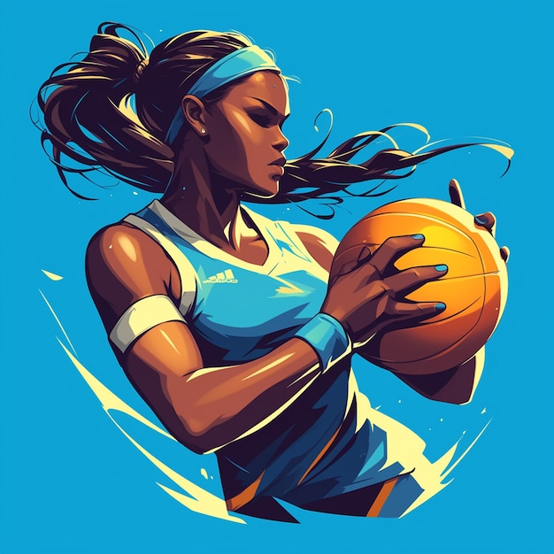 Una donna granadina sta giocando a netball