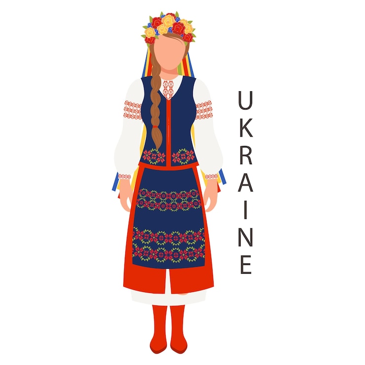 Vettore una donna in costume tradizionale nazionale ucraino cultura e tradizioni retrò dell'ucraina