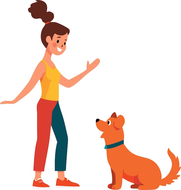 una donna si siede a una scrivania con un cane e un cane