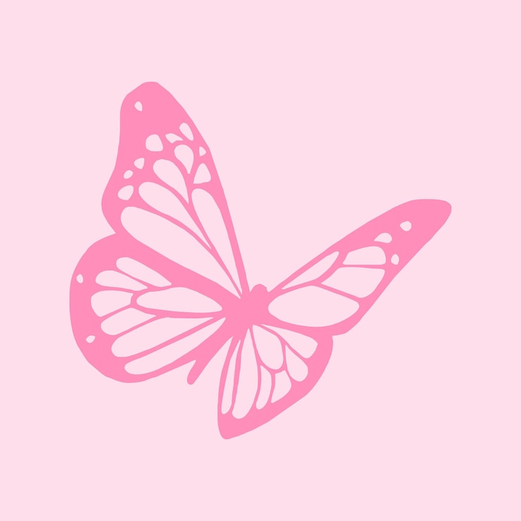 Vettore una farfalla rosa e rosa con macchie rosa su di essa