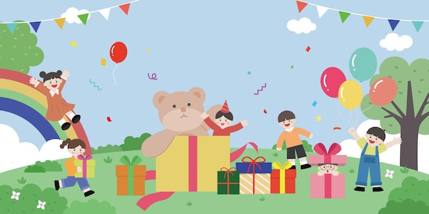 una festa nel parco dei bambini