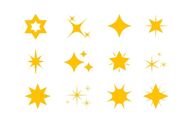 una fila di stelle gialle con stelle su uno sfondo bianco