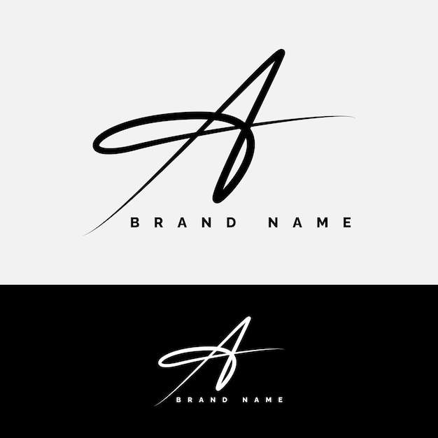 Una firma Logo Lettera iniziale Alfabeto Iconica