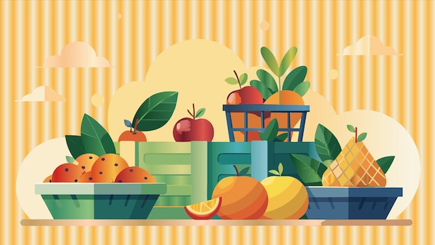 una foto di frutta e verdura su uno scaffale