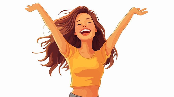 Vettore una giovane donna sorridente icon vector illustrazione di cartoni animati