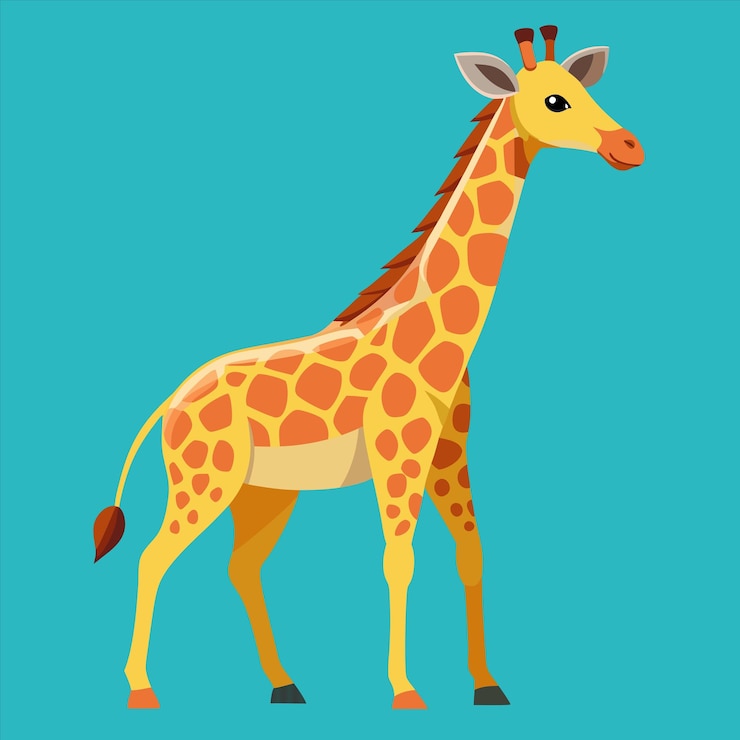 Vettore una giraffa con un lungo collo è mostrata in un'immagine