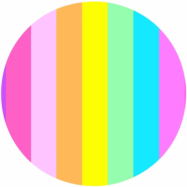 Una grafica vettoriale piatta con strisce colorate di arcobaleno in forma circolare utilizzando una palette di colori pastello