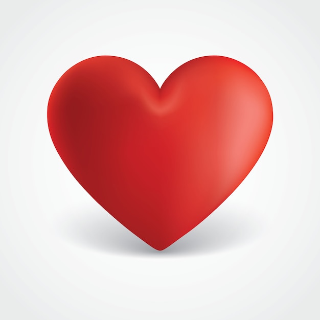 Una grande illustrazione rossa del cuore del biglietto di S. Valentino