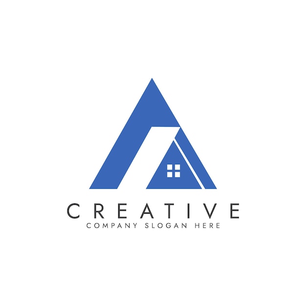Una lettera logo costruzione home logo Real Estate Building Logo tempate