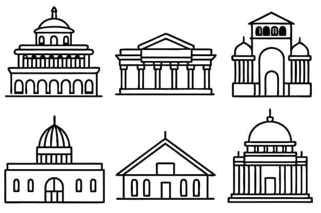 una linea di edifici con la capitale dell'edificio sullo sfondo